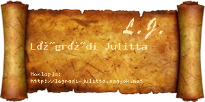 Légrádi Julitta névjegykártya